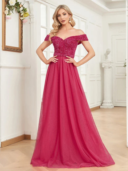 Luxury Long Sleeve V-Neck tulle Formal Evening Dresses 2025 Elegant Wedding Party Sequins Women Prom Cocktail Gowns