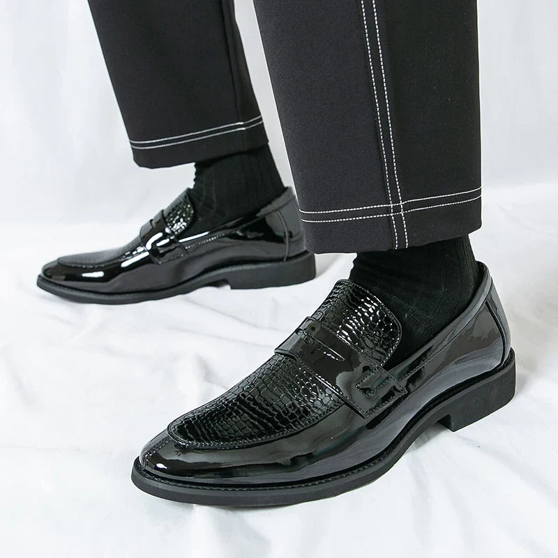 Loafers Shoes Men Color Blocked Business Casual Fashion Round Head Formal Wedding Shoes