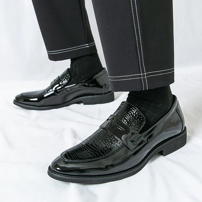 Loafers Shoes Men Color Blocked Business Casual Fashion Round Head Formal Wedding Shoes