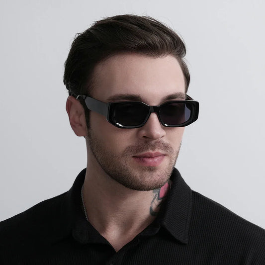 black classic retro designer branded concave irregular thick frame men women fashion sunglasses