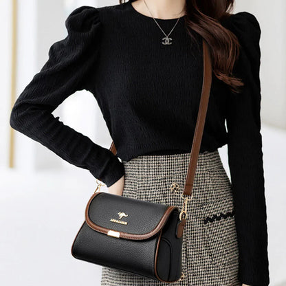 Solid Color High Quality Leather Small Shoulder Bagsfor Women 2024 New Messenger Bags with StrapDesigner Crossbody Bag Sac AMain