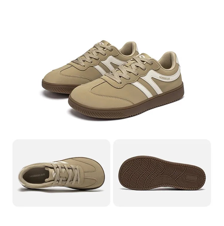 Unisex Wide Toe Shoes Artificial Leather Sneakers Casual Lace Up Retro Fashion Shoes for Women Men