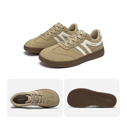 Unisex Wide Toe Shoes Artificial Leather Sneakers Casual Lace Up Retro Fashion Shoes for Women Men