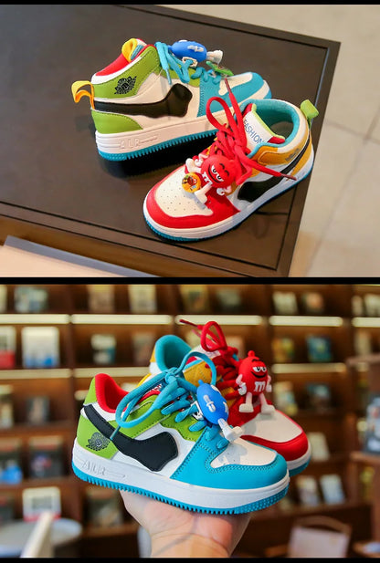 Boys Girls Sneaker Board Shoes Children Casual Shoes New Four Seasons Kids Single Sneaker Mandarin Ducks Basketball Sports Shoes