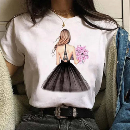 Women T Shirt London Paris New York City Travel Graphic Print Fashion Streetwear Urban Vacation Casual Short Sleeve