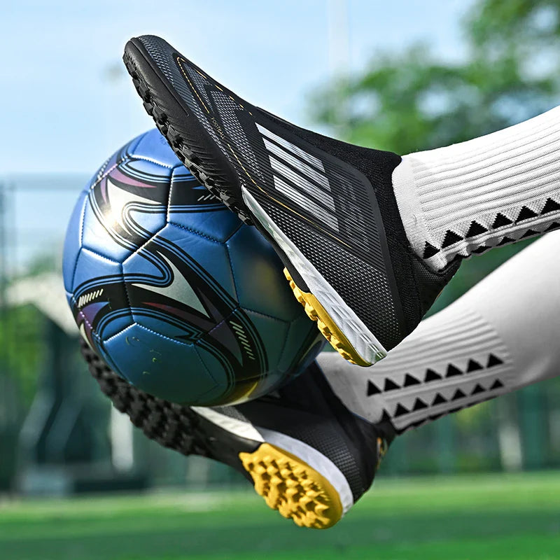 2555 High Quality Mens Soccer Shoes SLIP-ON Non-Slip Turf Soccer Cleats Boys TF/FG Training Football Boots Chuteira Campo F50
