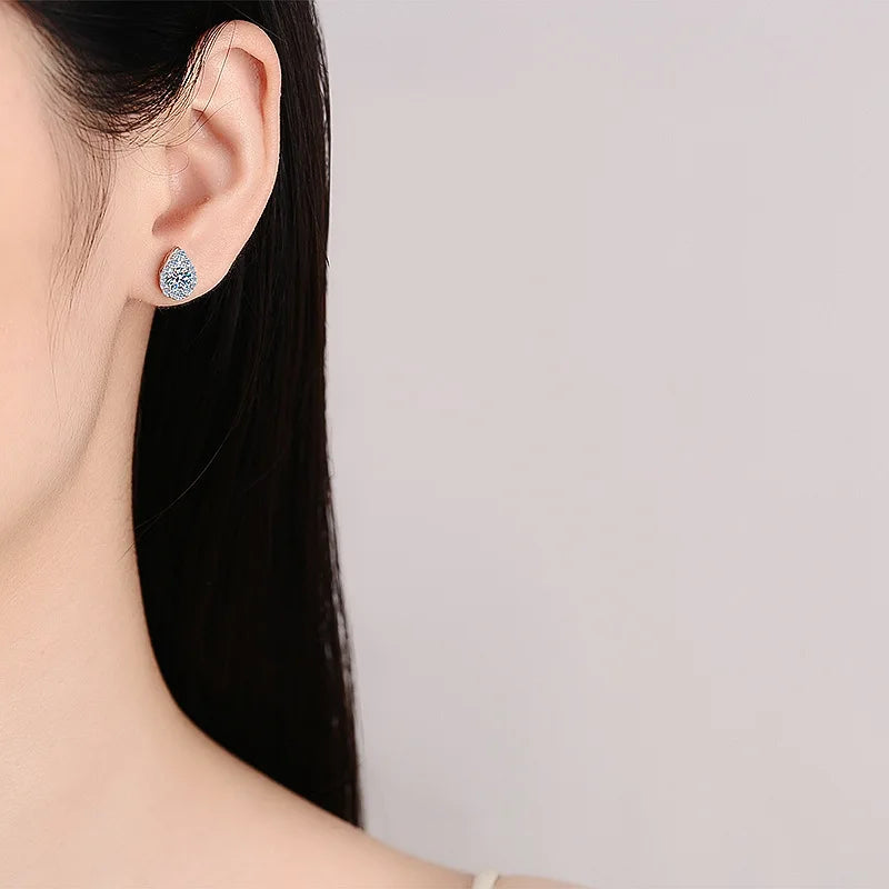 1cttw Sparkling Moissanite Stud Earrings for Women Engagement Birthday Gift Jewelry 100% 925 Sterling Silver Wholesale