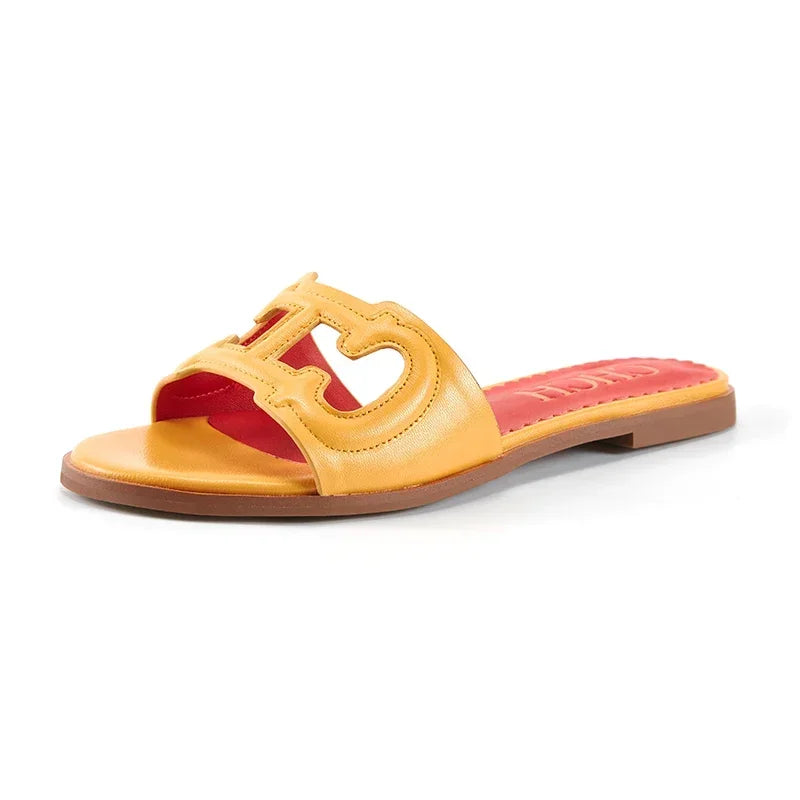Woman Slippers 2025 Simple Black Flat Flat Women's Shoes Home Indoor Slippers