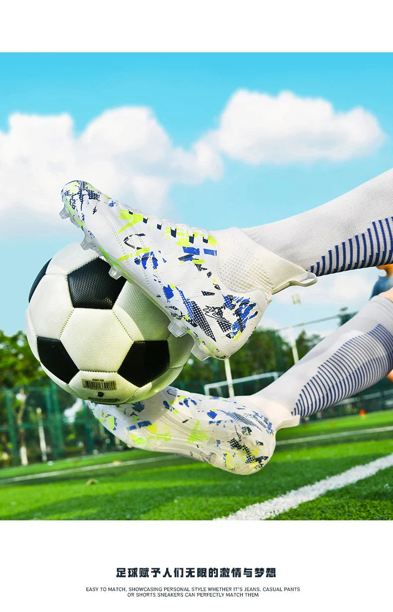 Double Star 2026 New High-Top Soccer Shoes, AG Long Studs, for Teens, Primary School Students, Adults & Kids, Professional Match