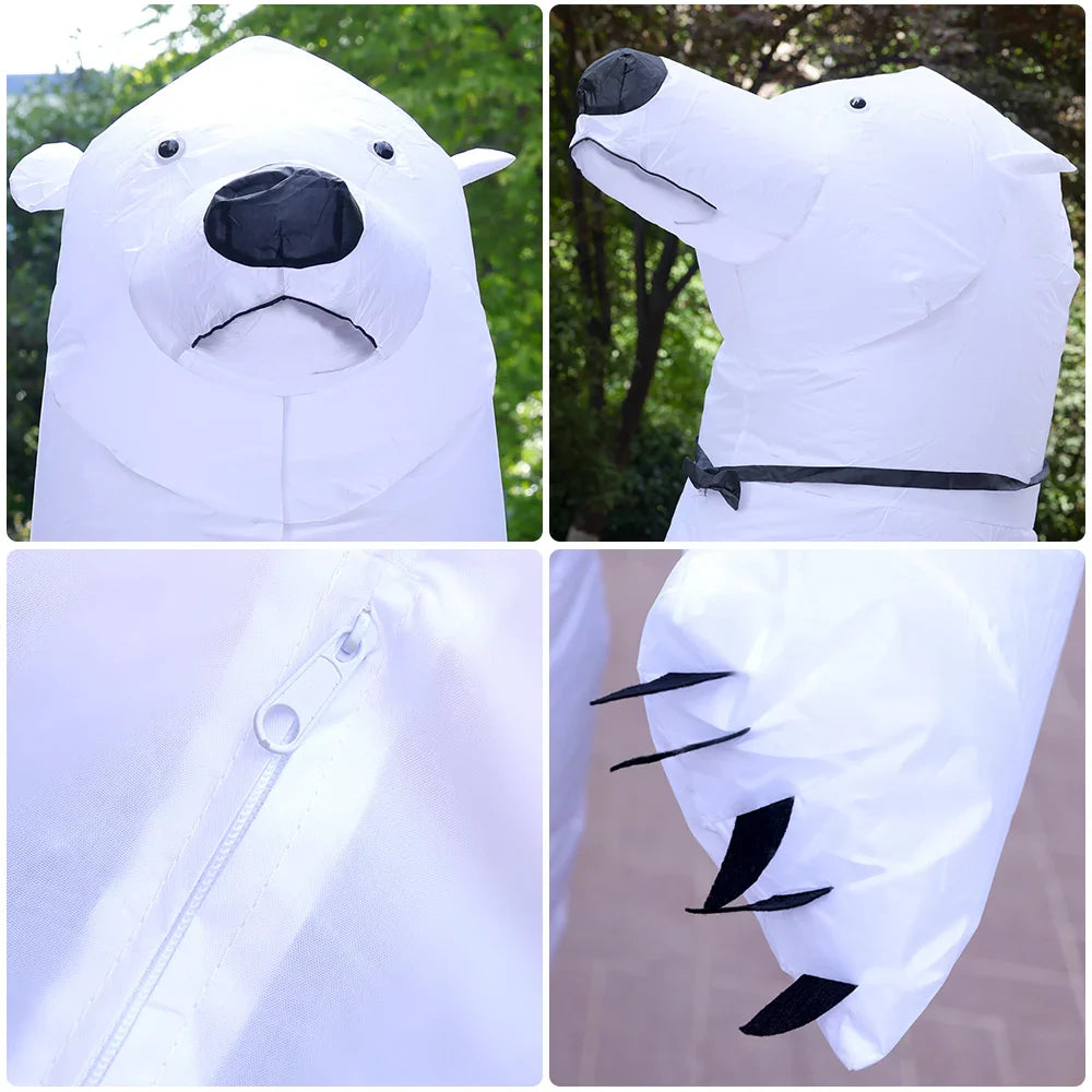 Polar bear Inflatable Costumes Adult Blow up Cosplay Party Festival Christmas Halloween Suit