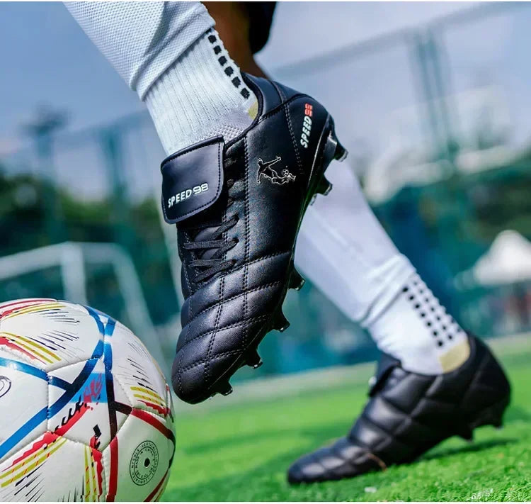 Men Football Boots FG/TF Soccer Shoes Breathable Professional Turf Outdoor Non-slip Long Spikes Adult Training Futsal Sneakers
