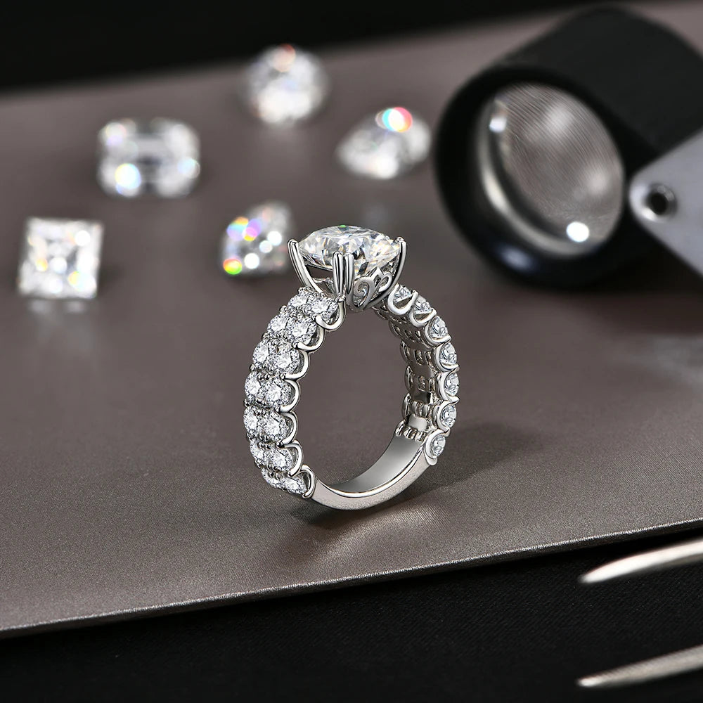 Luxury Cushion Cut 10*8mm Moissanite Diamond  Rings For  Women S925 Sterling Silver Engagement Jewelry Gift Top Quality