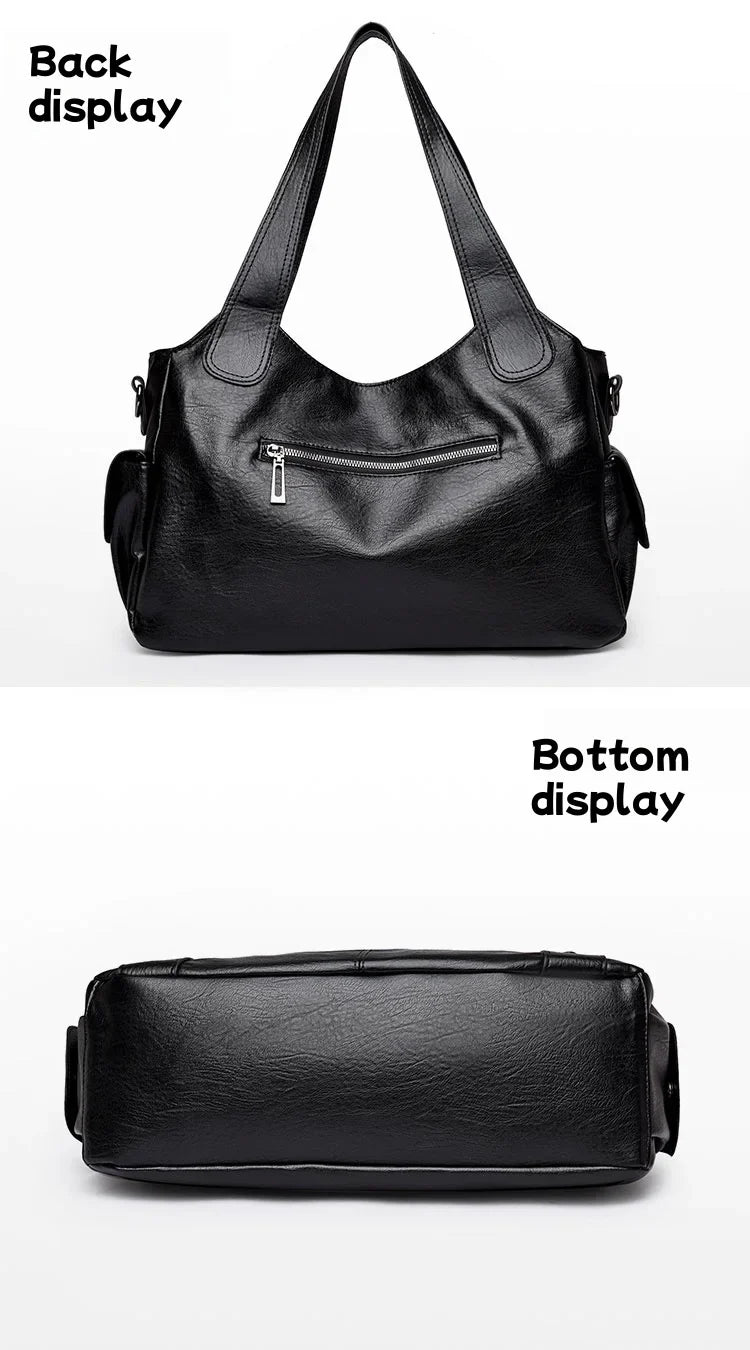 Pu shoulder bag fashionable temperament zipper opening design daily commuter handbag