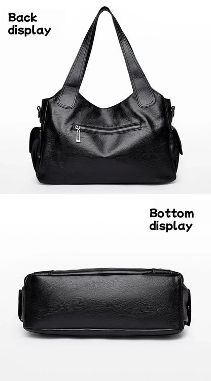 Pu shoulder bag fashionable temperament zipper opening design daily commuter handbag