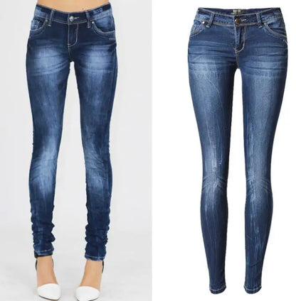 Women's Tight Denim Pencil Pants, Low Waisted Jeans
