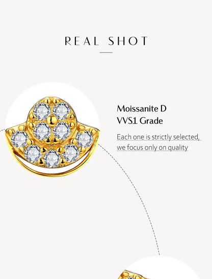 Luxury D VVS1 Color Moissanite Sector Earrings For Women Top Quality 100% 925 Sterling Silver Engagement Wedding Gift