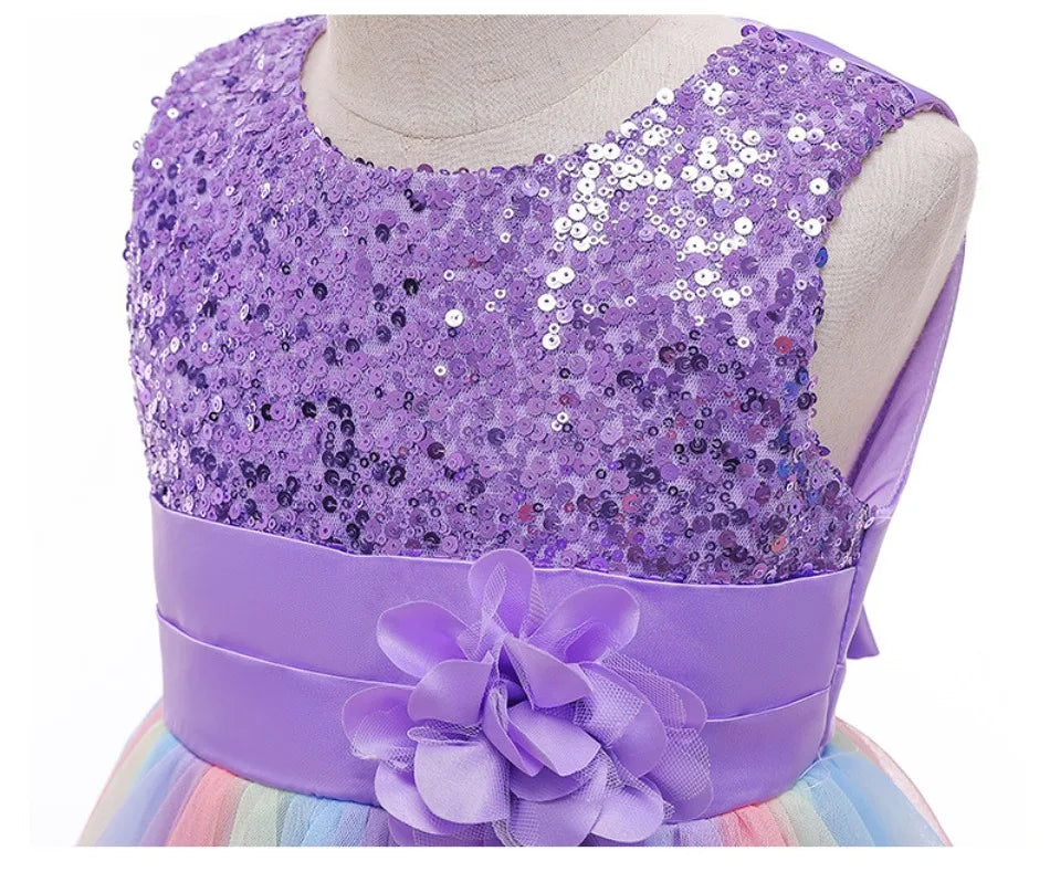 2-12Y Girl Summer Lace Princess Dress Children Floral Gown Dresses For Girls Clothing Kids Birthday Party Tutu Custome Vestidos