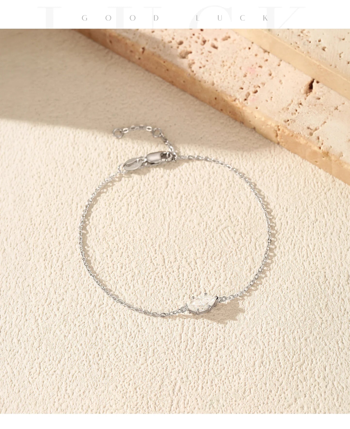 0.5CT Marquise Cut Moissanite 925 Sterling Silver Fashion Lab Diamond Link Chain Bracelets For Women Fine Jewelry Gift