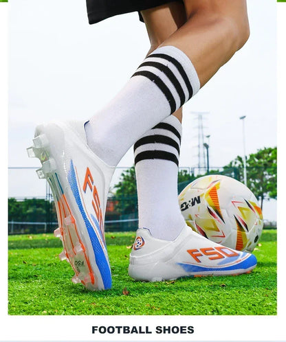 New Men Football Boots Non-Slip Boys Cleats Hot-selling Soccer Shoes Grass Outdoor Match Sneakers High-quality High-top Light
