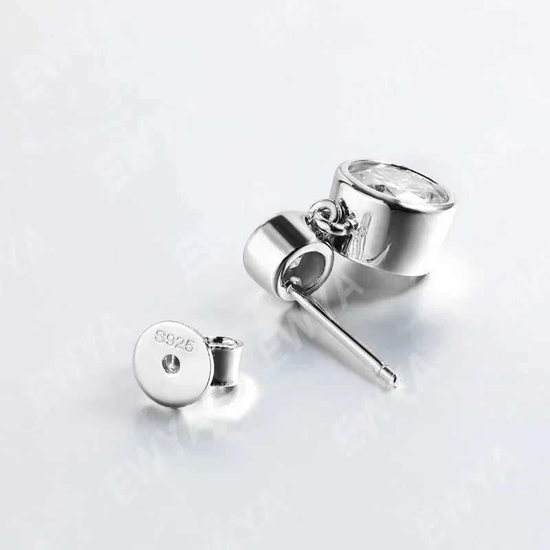 Real 0.3/0.5 Carat Round Moissanite Diamond Stud Earrings for Women S925 Sterling Silver Earring Wedding Party Fine Jewelry