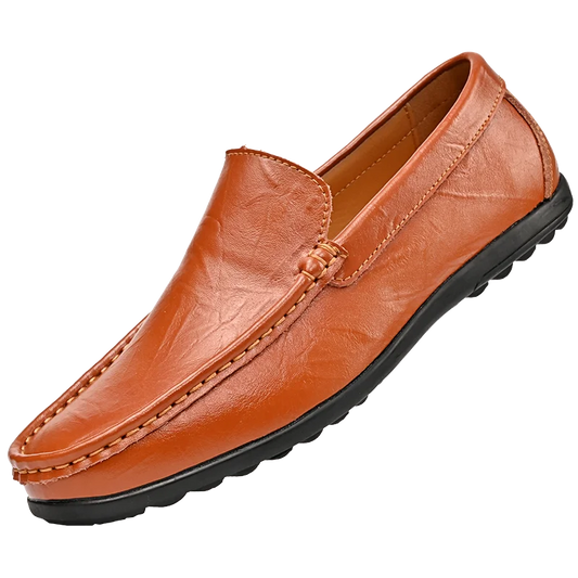 Men's casual flat sneakers Business Casual Work Breathable shoes Large size solid color leather shoes for men