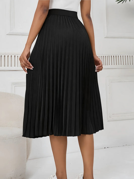 Women’s spring/summer pleated stretch waist pleated skirt