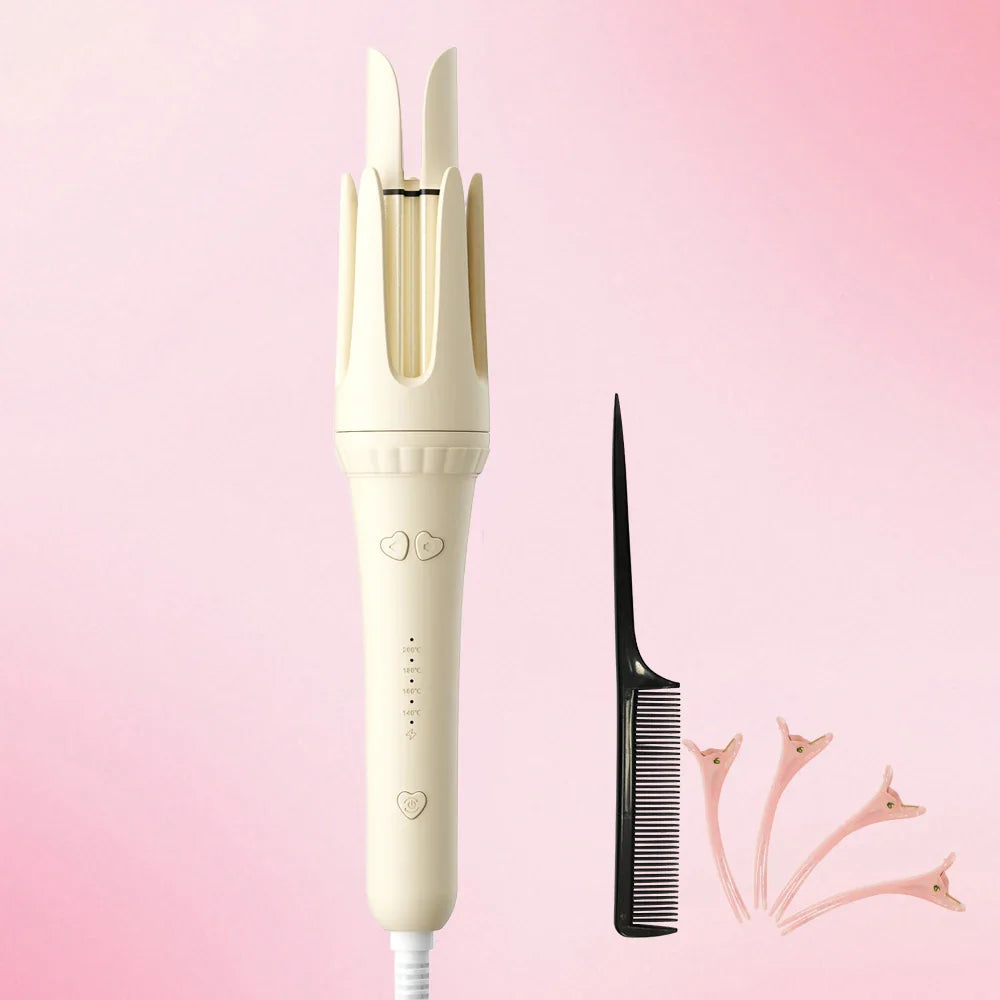 32mm Automatic Curling Iron with Negative Ion Ceramic Hair Care Buzzer Timer 4 Temperature Settings for Long Lasting Waves