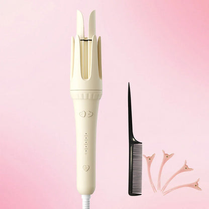 32mm Automatic Curling Iron with Negative Ion Ceramic Hair Care Buzzer Timer 4 Temperature Settings for Long Lasting Waves