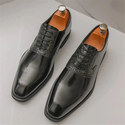 Fashion Designer New Men's Pointed Lace Up Oxford Shoes Male Wedding Dress Homecoming Formal Wedding Footwear