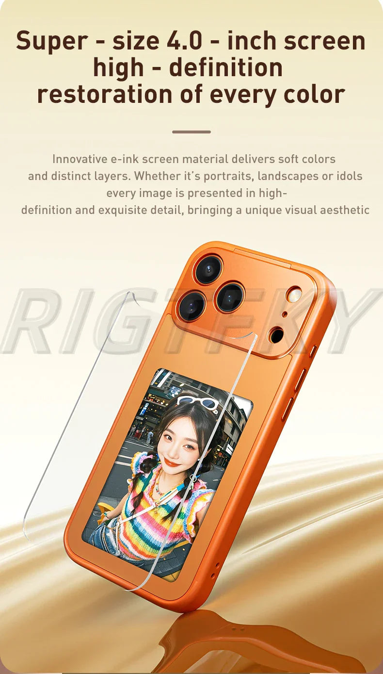 For IPhone 17 Pro Max 17Pro 17 E-ink Mobile Phone Cases Screen Image Ai NFC technology Transmission DIY No Battery Tech Cover