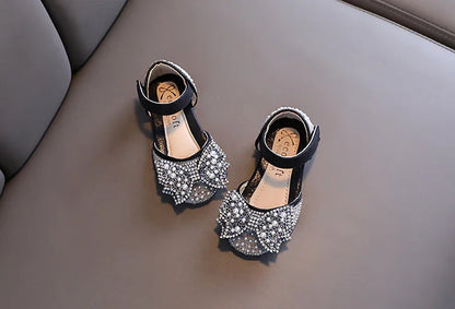 Summer Girls Flat Princess Sandals Fashion Sequins Bow Rhinestone Baby Shoes Kids Shoes For Party Wedding Party Sandals E618