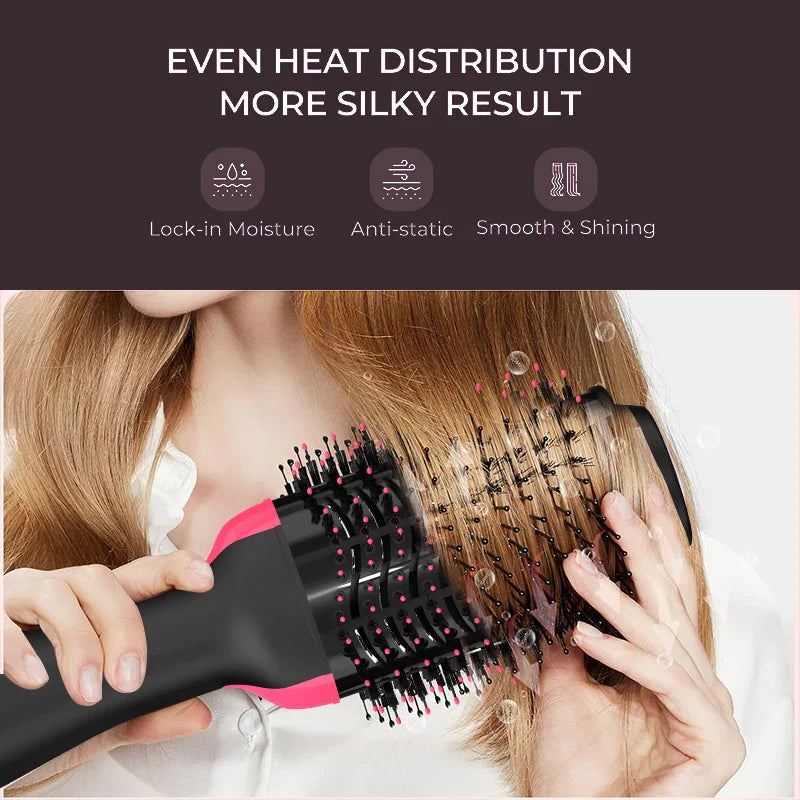 2 IN 1 One Step Hair Dryer and Volumizer Hair Straightener Hot Air Brush Hair Curler Hair Beauty and Health Styling