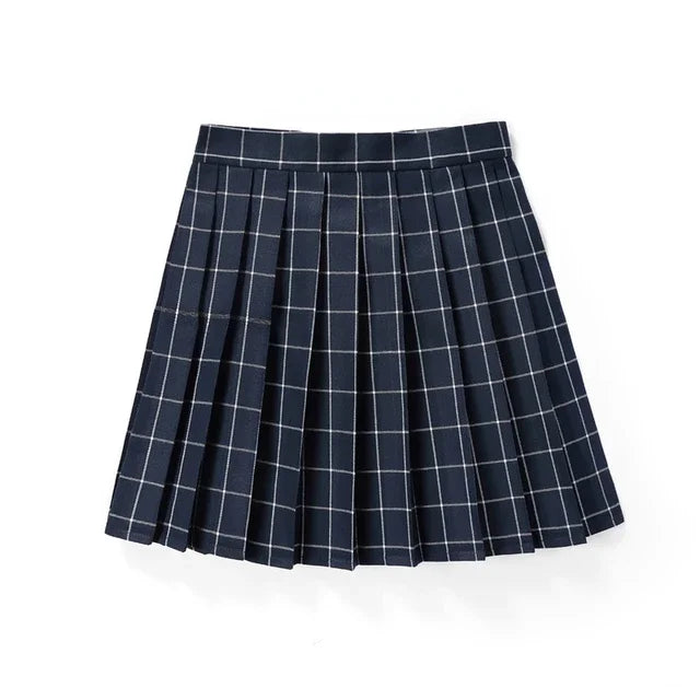 Summer Women High Waist Pleated Plaid Skirts Mini Tennis Skirt Harajuku JK Japanese School Uniform Short A-Line Mini Skirt Girl