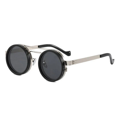 Metal Round Punk ND9-level Adjustable Dimming Sunglasses Women Polarized UV400 Fashion Men Outdoor Sun Glasses