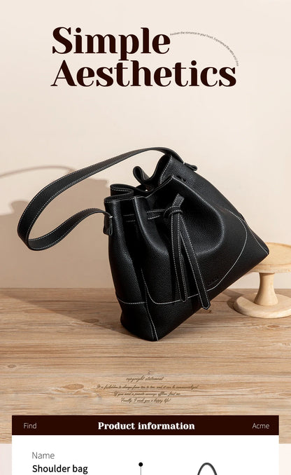 Woman Drawstring Bag Blue Spring Simple Black Casual Women's Bags Mommy Shopping Girl