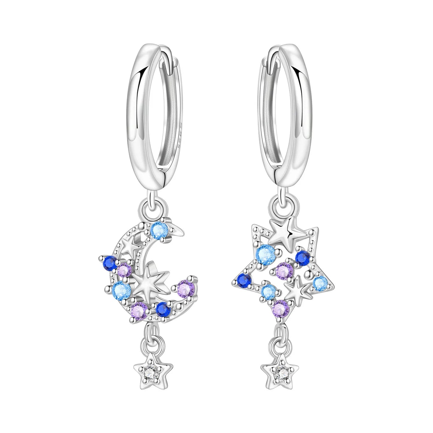 925 Sterling Silver Multi Layer Starry Tassel Drop Earrings Women Earrings Charm Trend Versatile Party Jewelry Gifts