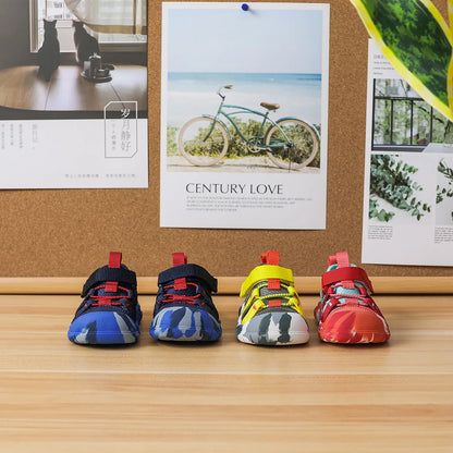 Baby Camouflage Sandals Boys Anti-kick Anti-slip Sport Sandals Girls Breathable Mesh Sandals