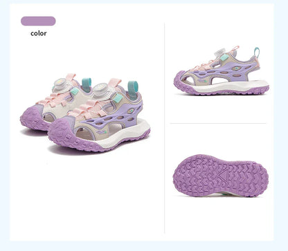Kids Summer Shoes Girls Outdoor Protecting Toes Beach Sandal Water Shoes Casual Pink Non-slip Children Shoes Breathable Boys