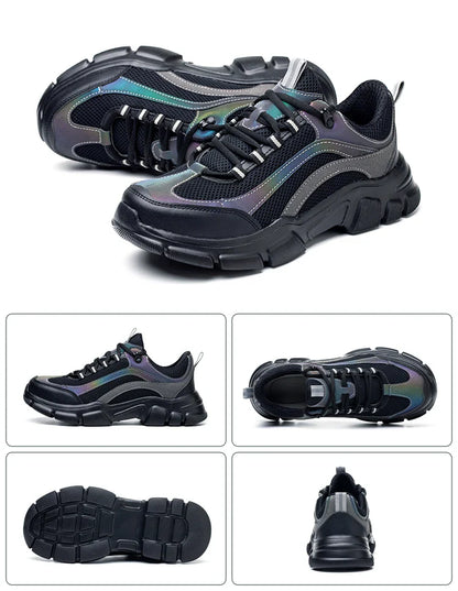 Safety Shoes Lightweight Steel Toe Anti Smashing Piercing Women's Men's Work Sneakers Reflective Indestructible Protective Boots