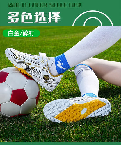 Kids Soccer Cleats Football Shoes Non Slip Breathable Lightweight Training Sneakers Boys Girls Children Football Match Boots