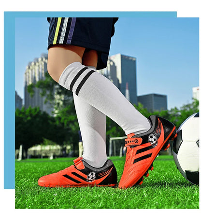 New Kids Turf Football Boots Training Shoes Soccer Shoes Drop Shipping Professional Match Grass Ultralight Cleats Boys Non-Slip