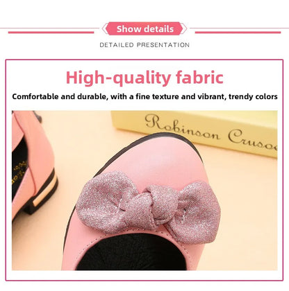 2026 Shiny Bow Stage Elegant Comfortable Catwalk Fashion Spring/summer Students Baby Girls Princess Shoes Cute Kids Sandals