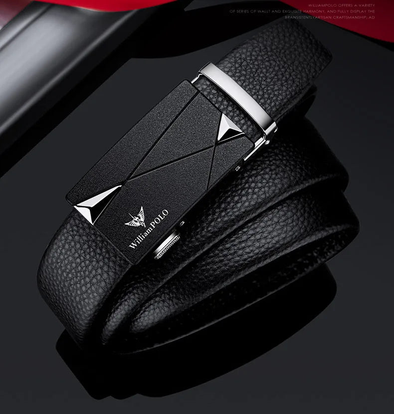 Men's cowhide casual pants belt, automatic buckle business belt, fashionable formal versatile belt