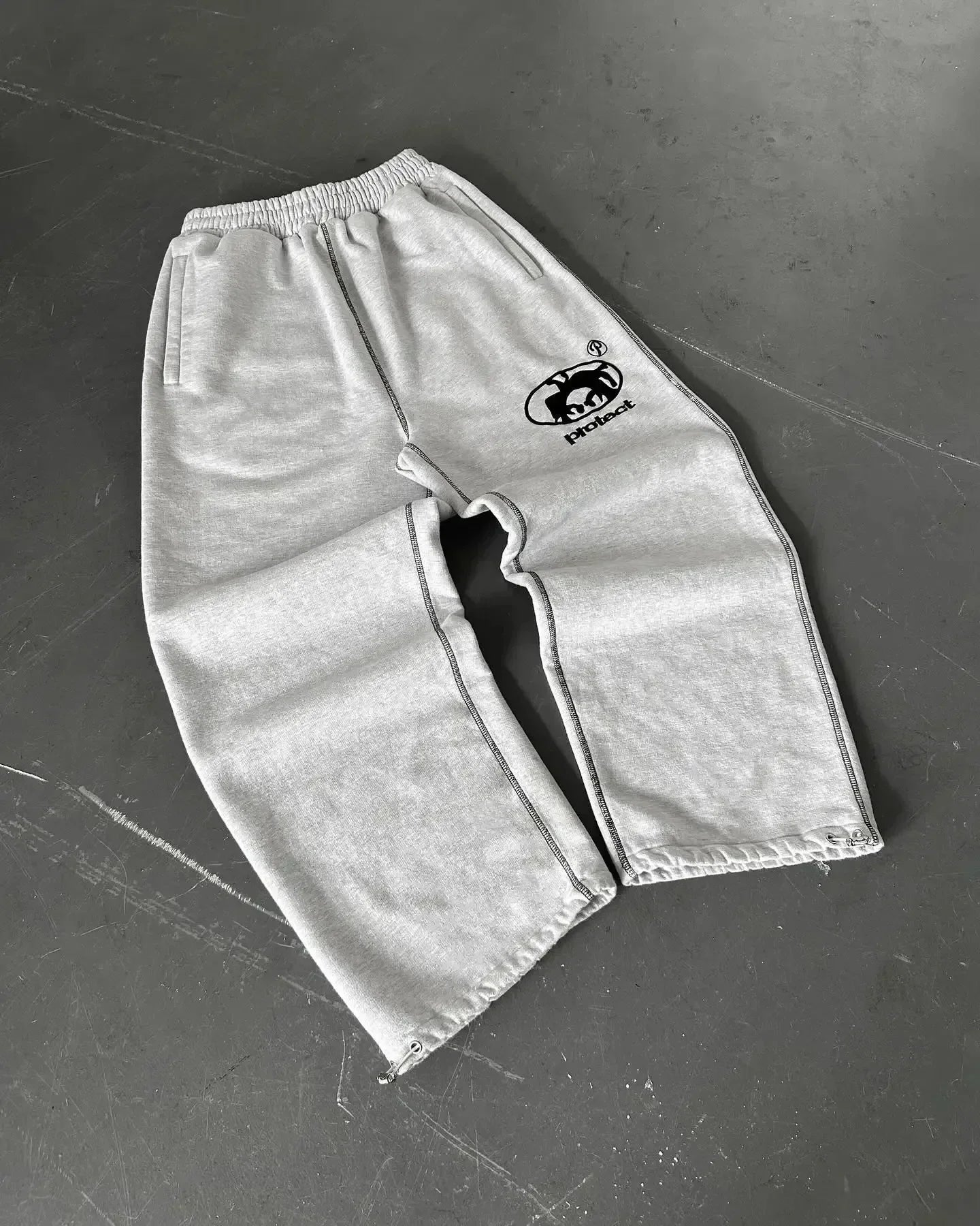Double Toe Ripped Printed Trousers Functional Tactical Functional Men and Women Advanced Jogging Drawstring Casual Sports Pants