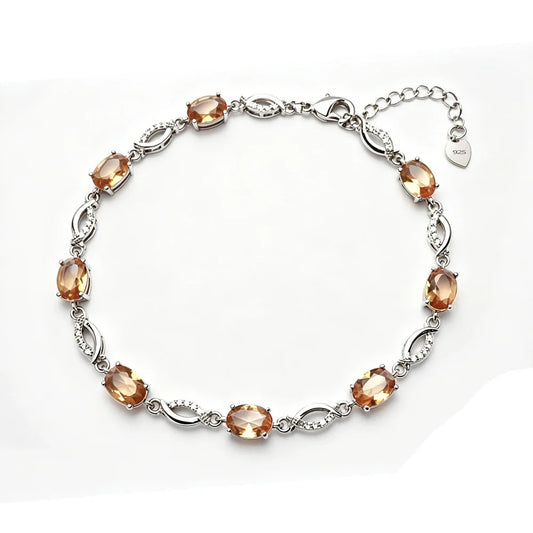 Zultanite Bracelet Sterling 925 Silver Oval Cut 5*7mm Created Sultanite Color Chance Fine Jewelry for Women Wedding Party Gift