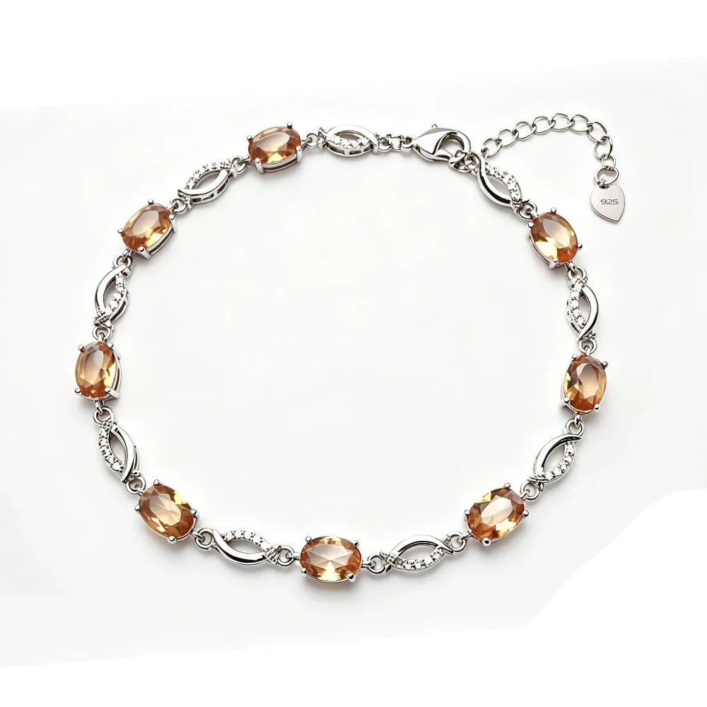 Zultanite Bracelet Sterling 925 Silver Oval Cut 5*7mm Created Sultanite Color Chance Fine Jewelry for Women Wedding Party Gift