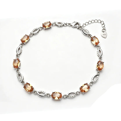 Zultanite Bracelet Sterling 925 Silver Oval Cut 5*7mm Created Sultanite Color Chance Fine Jewelry for Women Wedding Party Gift