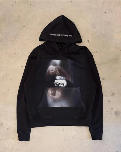 Vintage Style Hoodie Embroidery Print Hoodies Women Grunge Sweatshirt Tops Streetwear Harajuku Gothic Y2k Women Clothing