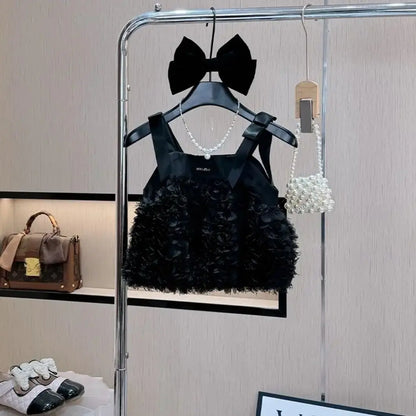 Girls' set summer new style baby girl stylish summer style little girl fashionable suspender fashion children's two-piece set