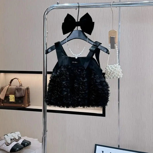 Girls' set summer new style baby girl stylish summer style little girl fashionable suspender fashion children's two-piece set